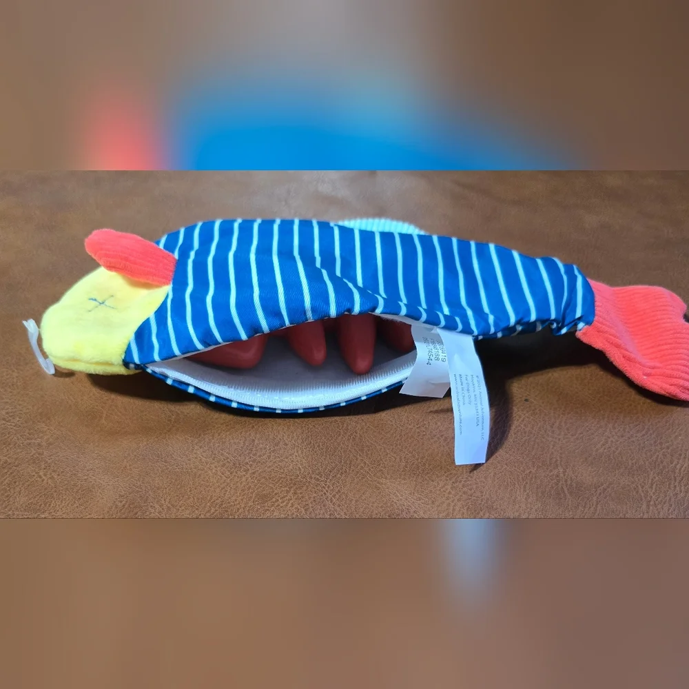 3 Pack Blue Striped Fish Dog Toys